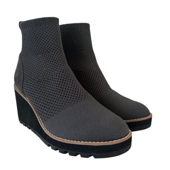 Eileen Fisher London Recycled Stretch Knit Bootie Size 6 Gray - Picture 1 of 14